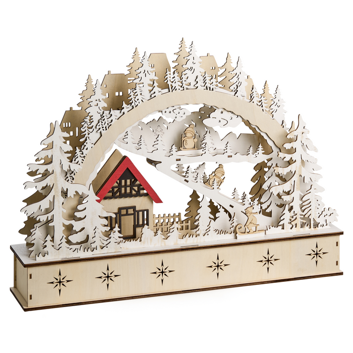 Beliani - GOKSJO - LED kerstdecoratie - Lichtbruin - Multiplex