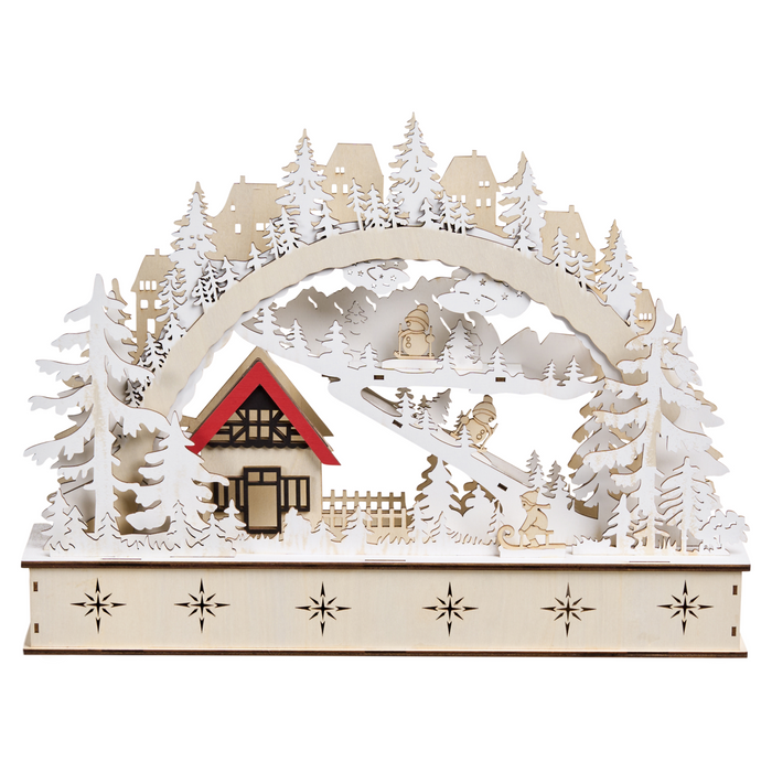 Beliani - GOKSJO - LED kerstdecoratie - Lichtbruin - Multiplex