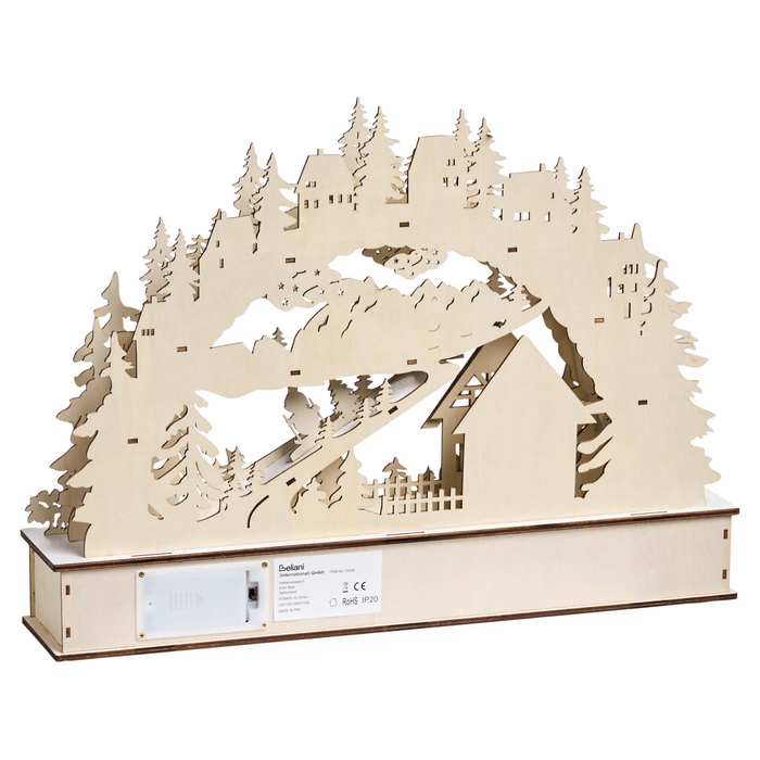 Beliani - GOKSJO - LED kerstdecoratie - Lichtbruin - Multiplex