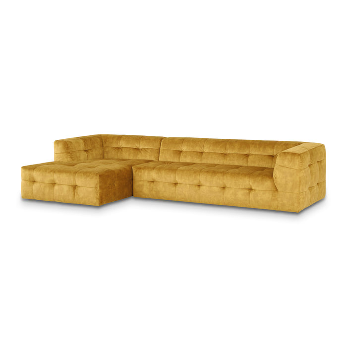 by fonQ Wies 4,5-zits Hoekbank Links - Fluweel - Goudgeel