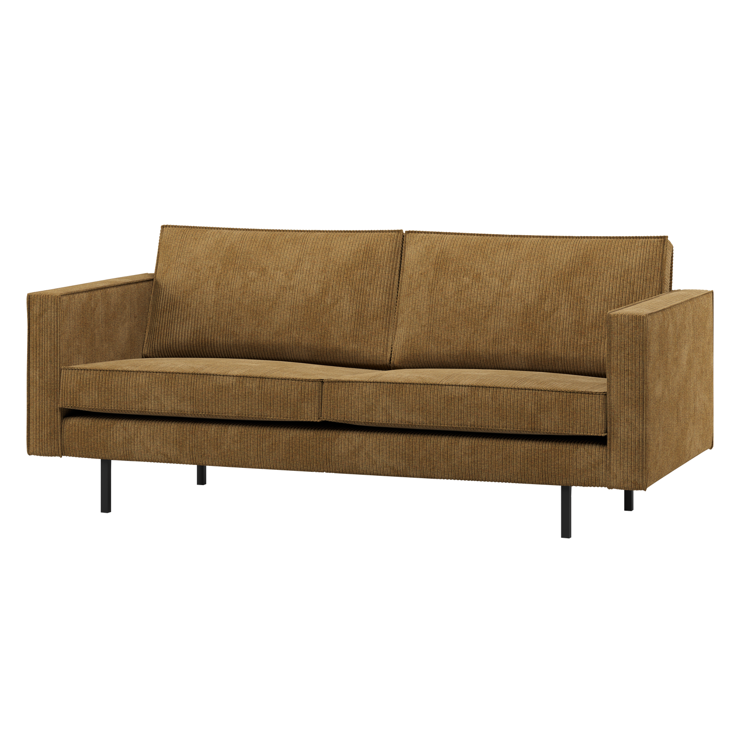 WOOOD Rodeo Zits Bank - Ribstof - Honinggeel - 85x190x86