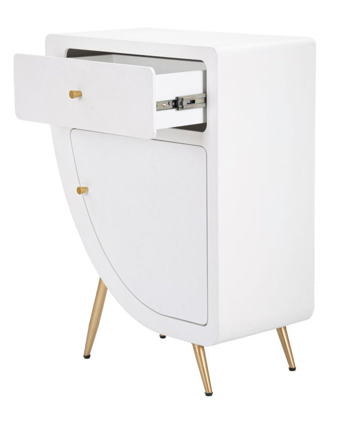 Wit houten nachtkastje 60x32x79 cm