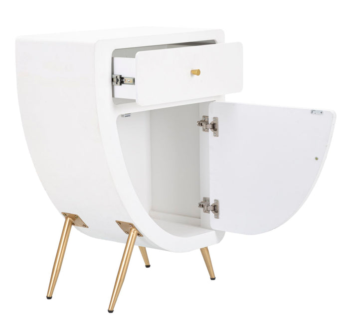 Wit houten nachtkastje 60x32x79 cm