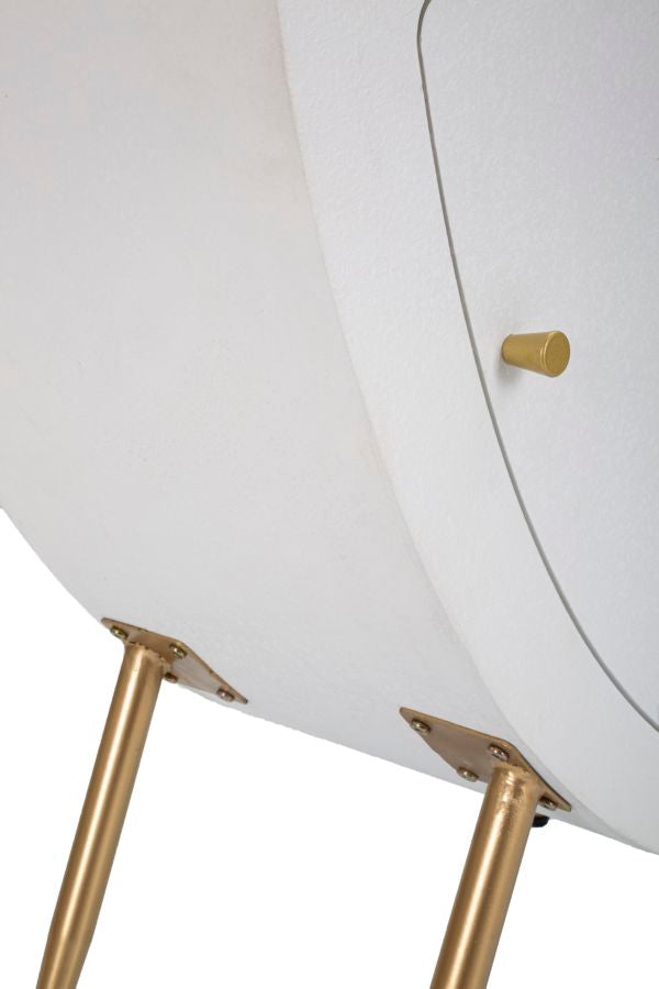 Wit houten nachtkastje 60x32x79 cm