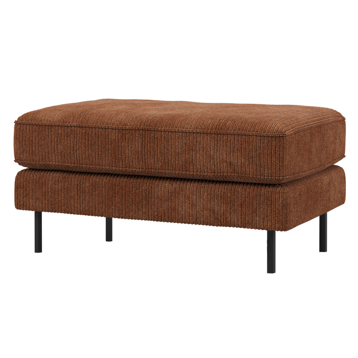 WOOOD Rodeo Hocker Op Poten - Ribstof - Roestbruin - 45x84x54