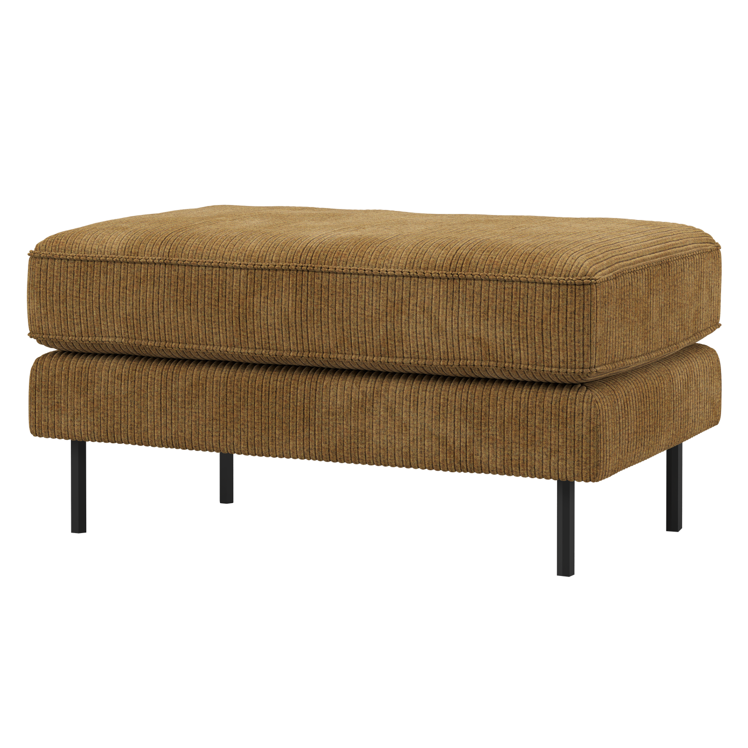 WOOOD Rodeo Hocker Op Poten - Ribstof - Honinggeel - 45x84x54