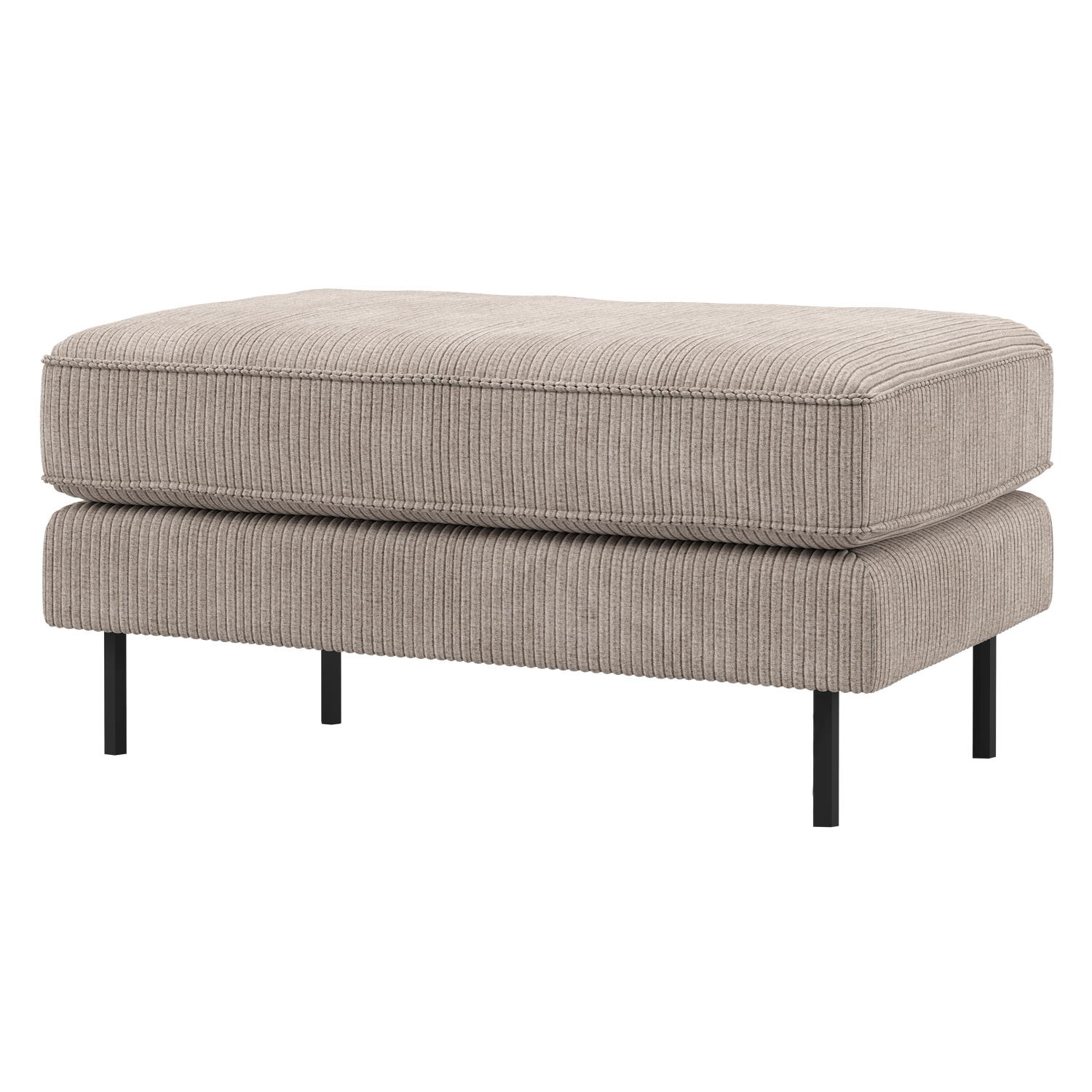 WOOOD Rodeo Hocker Op Poten - Ribstof - Donkerzand - 45x84x54