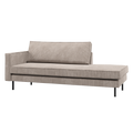 WOOOD Rodeo Daybed Links - Ribstof - Donkerzand - 85x203x86