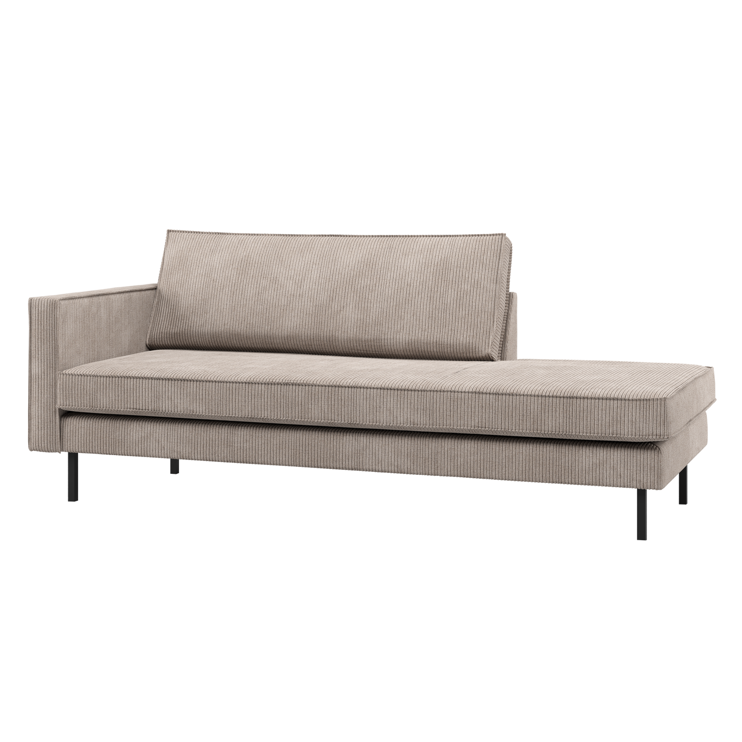 WOOOD Rodeo Daybed Links - Ribstof - Donkerzand - 85x203x86