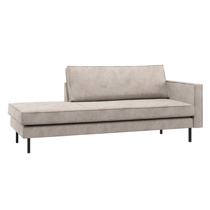 WOOOD Rodeo Daybed Rechts - Ribstof - Ecru - 85x203x86