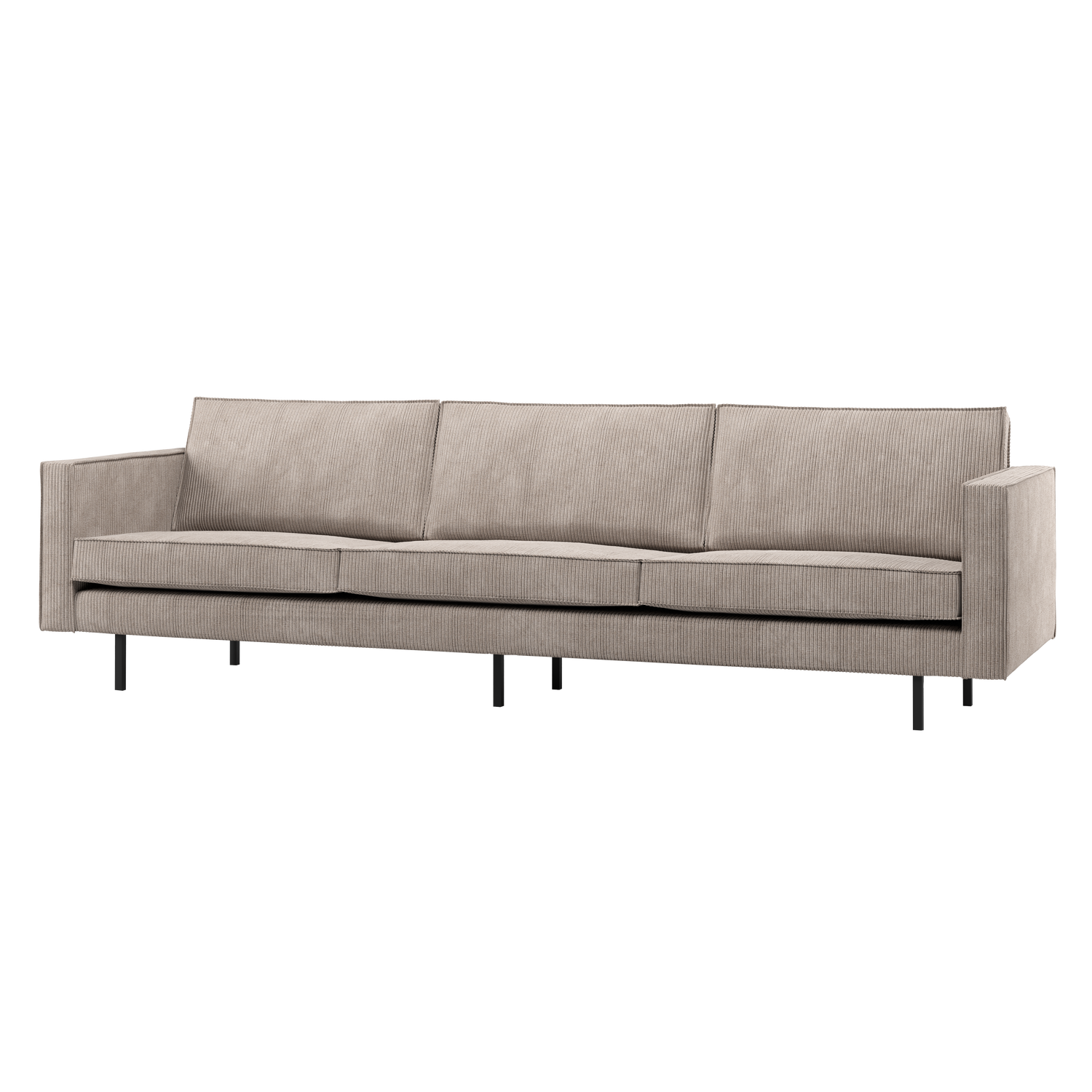 WOOOD Rodeo 3-Zits Bank - Ribstof - Donkerzand - 85x277x86