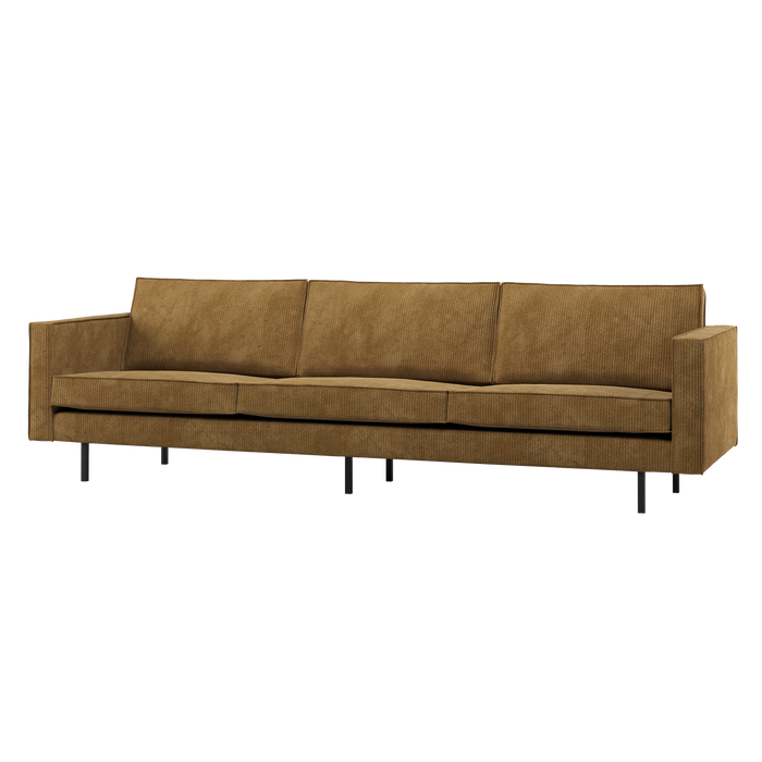 WOOOD Rodeo 3-Zits Bank - Ribstof - Honinggeel - 85x277x86