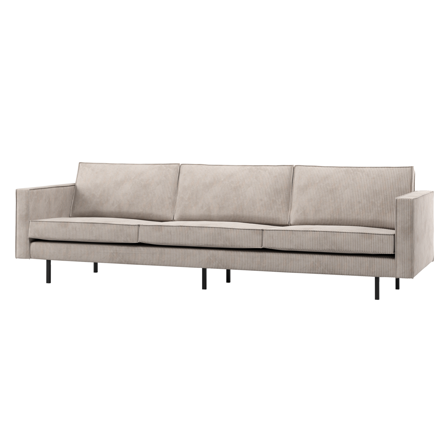 WOOOD Rodeo 3-Zits Bank - Ribstof - Ecru - 85x277x86