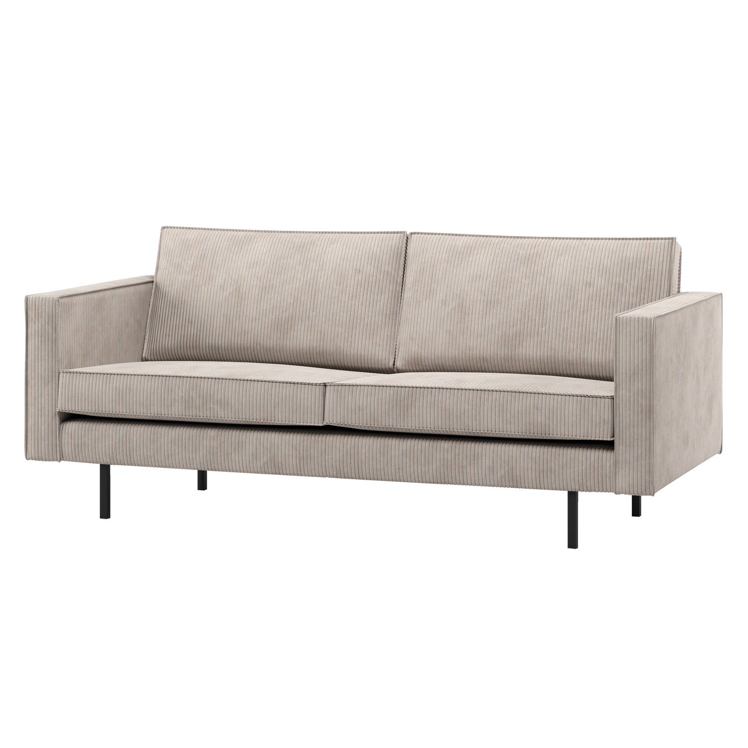 WOOOD Rodeo Zits Bank - Ribstof - Ecru - 85x190x86