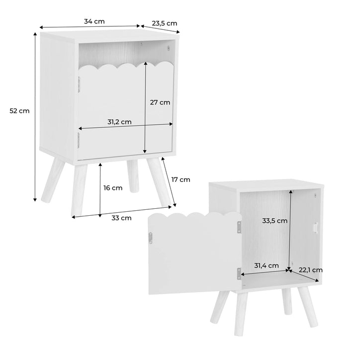 sweeek - Kinder-nachtkastje houtdecor 1 deur