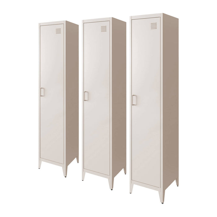 sweeek - Industriële metalen kast 4 vakken 1 deur (set van 3)