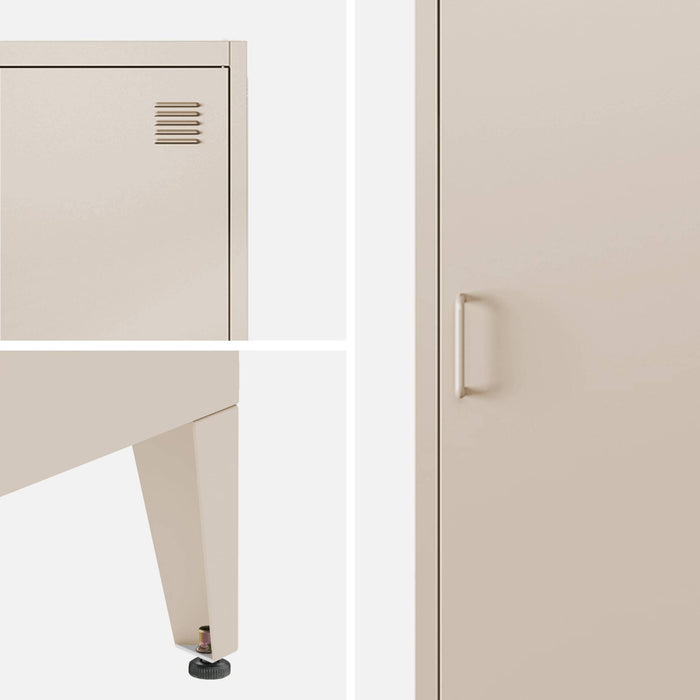 sweeek - Industriële metalen kast 4 vakken 1 deur (set van 3)