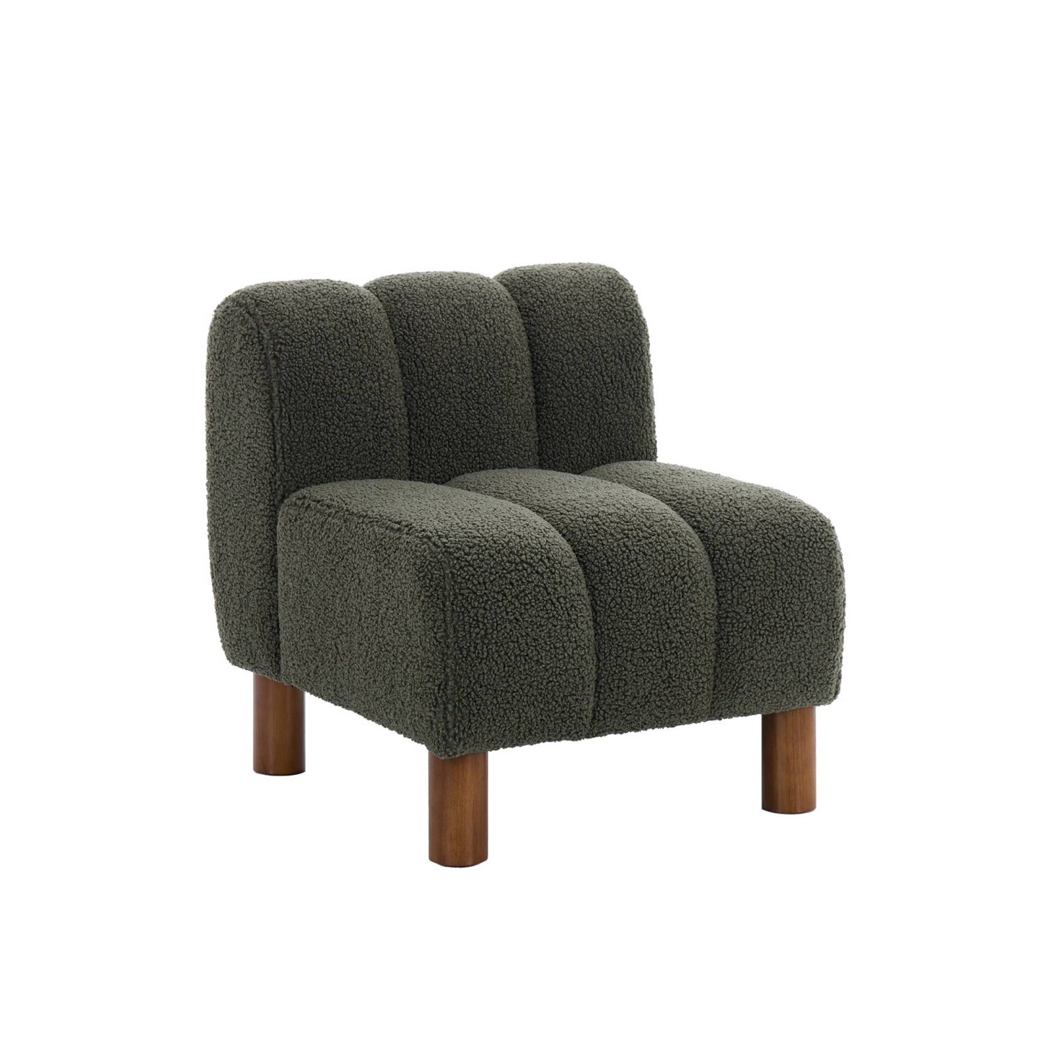 sweeek - Kinderstoel rubberhouten ronde pouten en bouclé