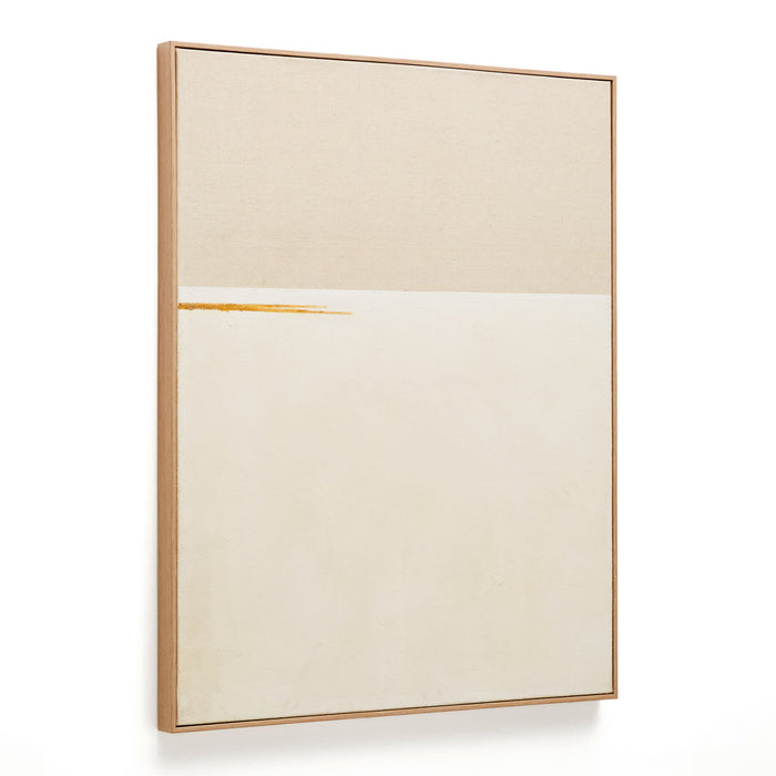 Kave Home - Abstract schilderij op linnen Salin met horizontale streep