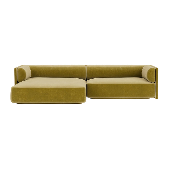 FÉST Bolster Hoekbank met Chaise Longue - Royal / Pistache