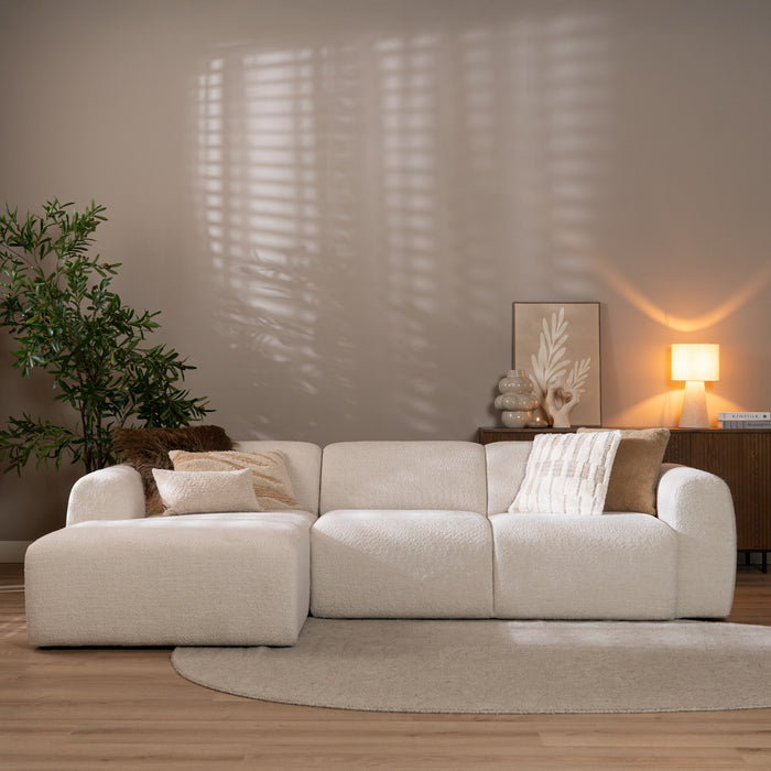 Bronx71 Hoekbank Maine bouclé stof off white links