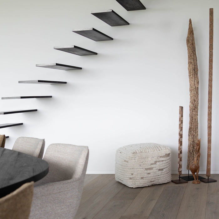 Atmooz Rub - Poef - Beige - Wol - 50x50x45cm