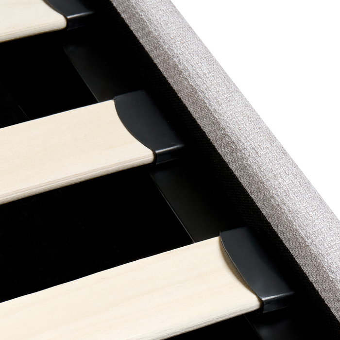 Beliani-DINAN-Tweepersoonsbed-Lichtgrijs-160 x 200 cm-Polyester