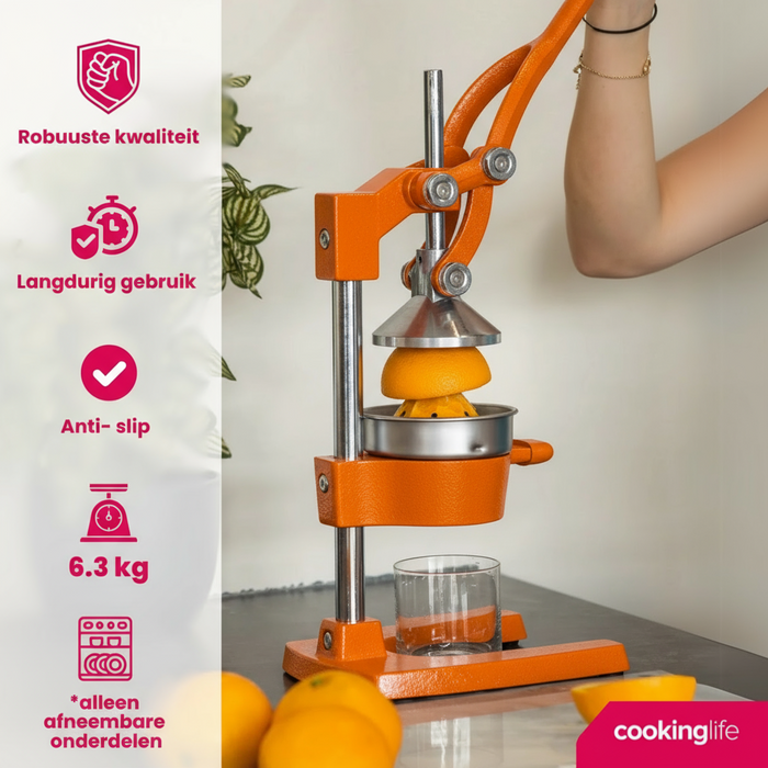 Cookinglife Citruspers - Gietijzer - Hevelmodel - Zwart