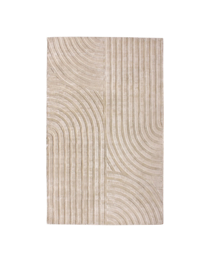 Rechthoekig beige viscose vloerkleed 160x230cm