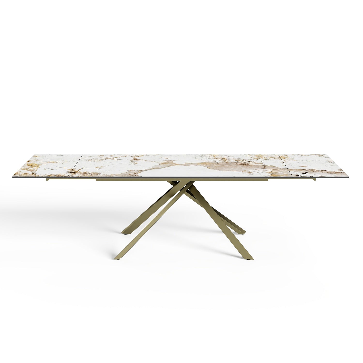 Uitschuifbare eettafel 8-10 personen pandora en gouden poten 180cm