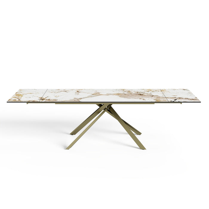 Uitschuifbare eettafel 8-10 personen pandora en gouden poten 180cm