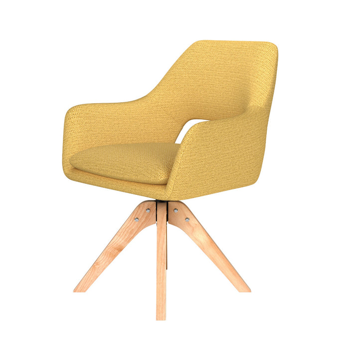 Puur Lana draaistoel hout - okergeel