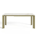 Uitschuifbare tafel 6-8 personen wit marmer effect keramiek 140cm