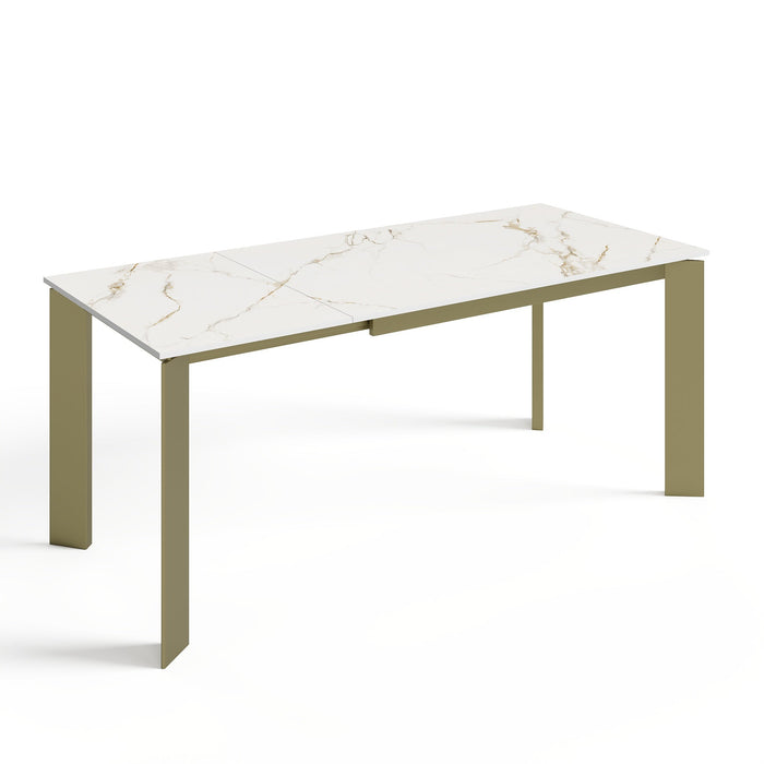 Uitschuifbare tafel 6-8 personen wit marmer effect keramiek 140cm