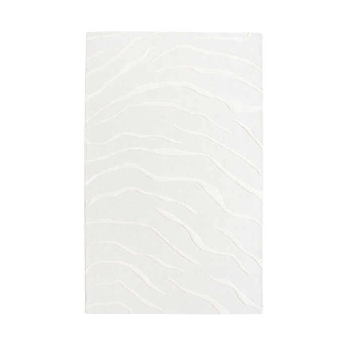 Rechthoekig vloerkleed van gebroken wit wol en viscose, 160x230 cm