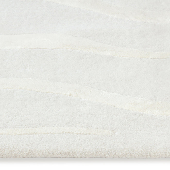 Rechthoekig vloerkleed van gebroken wit wol en viscose, 160x230 cm