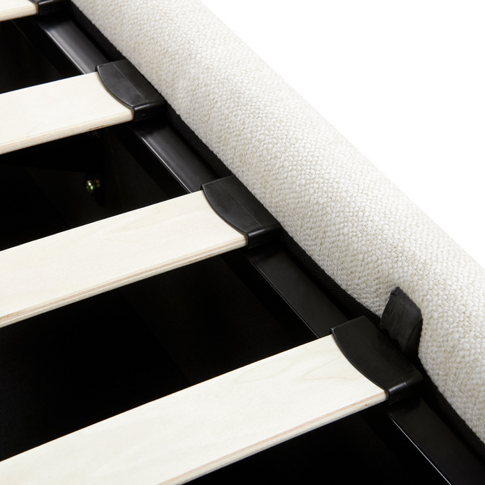 Beliani-CASTELNAVET-Tweepersoonsbed-Wit-160 x 200 cm-Polyester