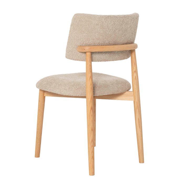 Giga Meubel - Eetkamerstoel Taupe - Stof|Eikenhout - Nova - Set van 2