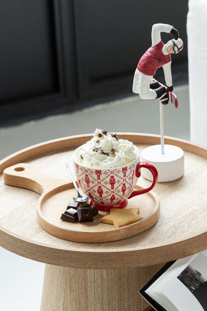 J-Line kop Notenkraker  - keramiek - rood - doos van 2