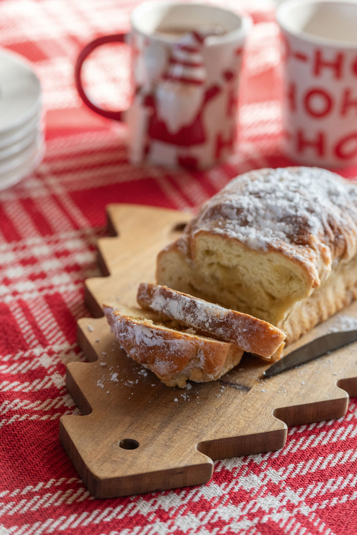 J-Line kaasplank + mes Kerstboom - hout - naturel