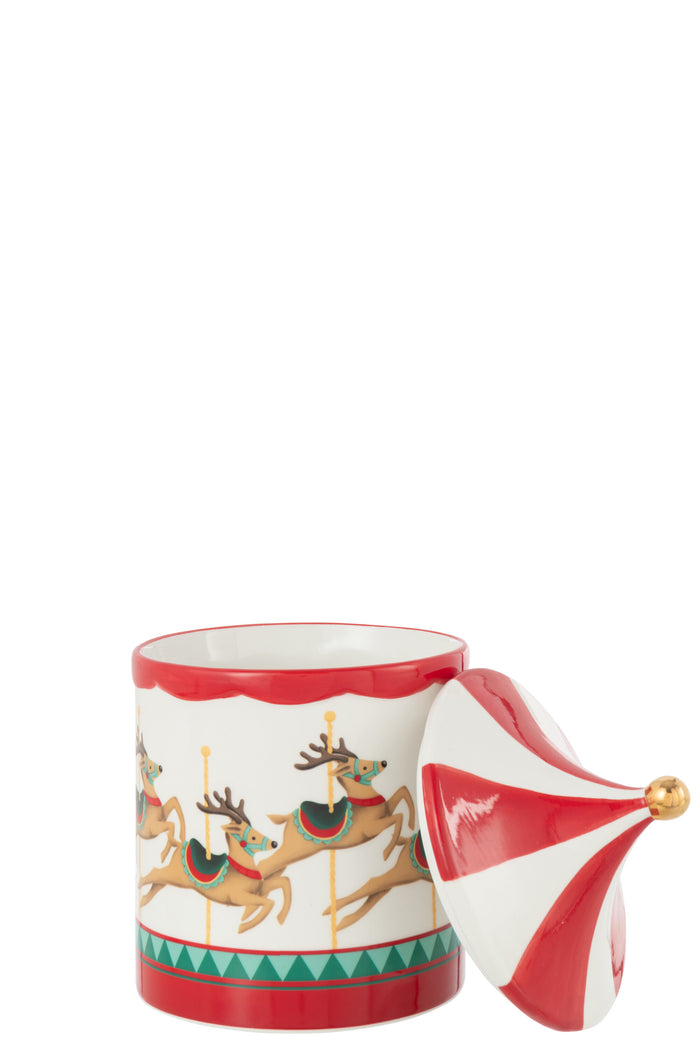 J-Line voorraadpot Draaimolen Dolomiet - kunststof - rood|wi