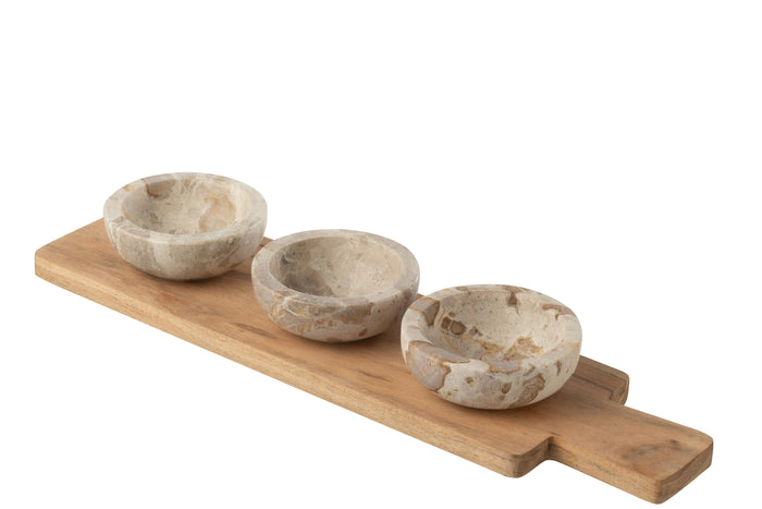 J-Line kruidenset Marmer - steen - naturel|beige