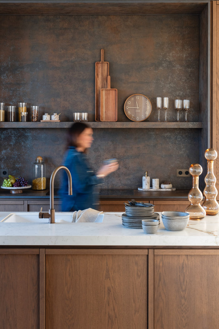 J-Line decoratie fles + stop Carol - caramel - small