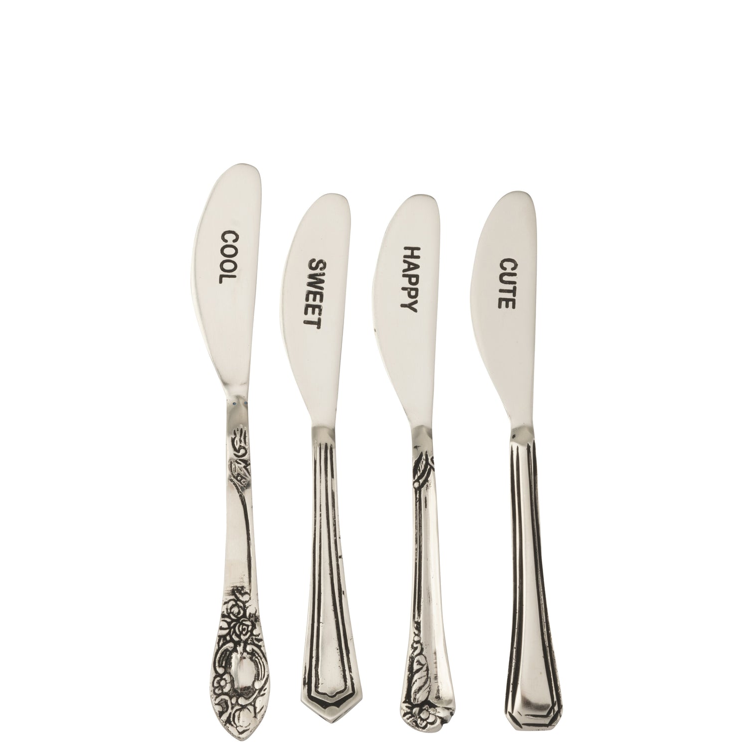 J-Line bestek Messing - brass - zilver - doos van 4