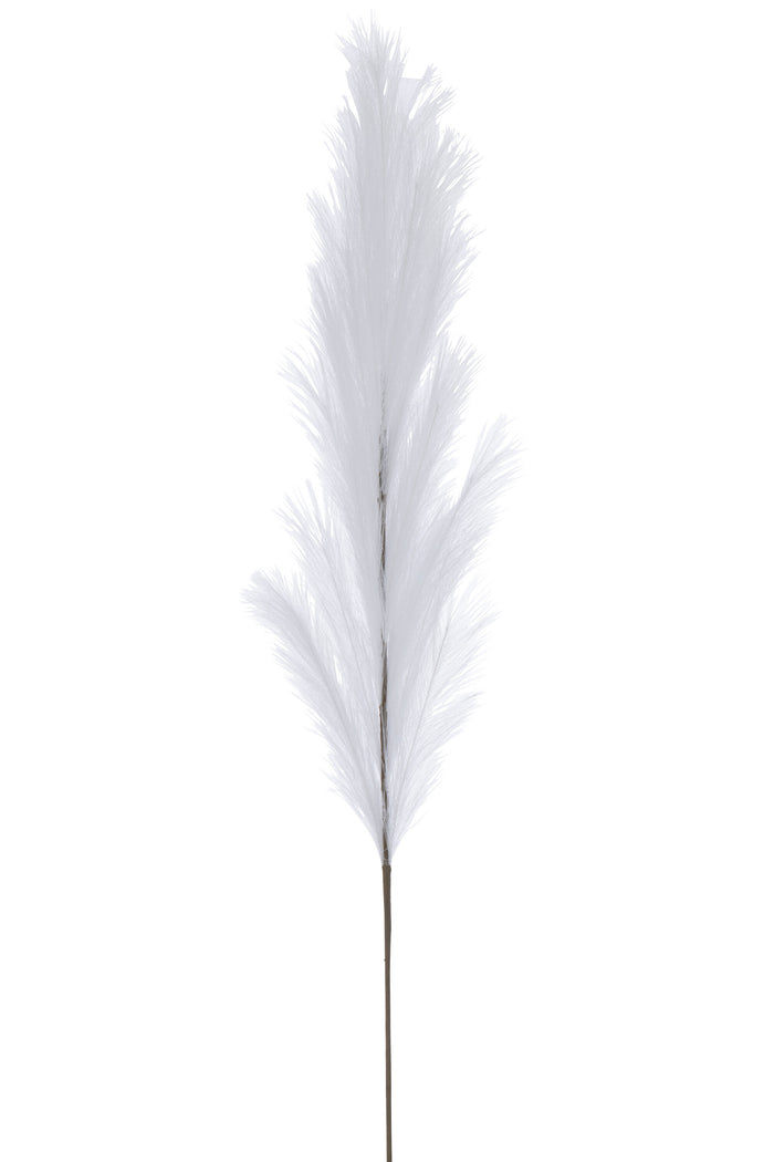 J-Line decoratie tak Plumeau - kunststof - wit - large