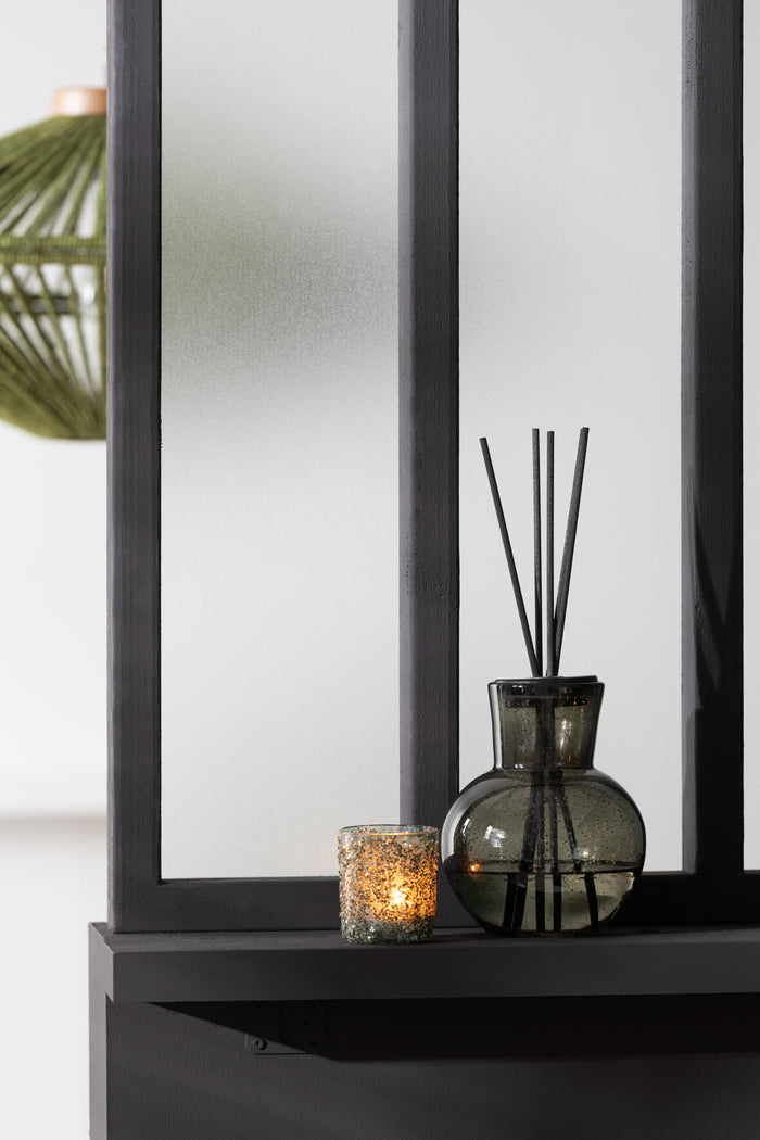 J-Line geurolie vaas Deksel Olive & Frank Incense - glas - groen