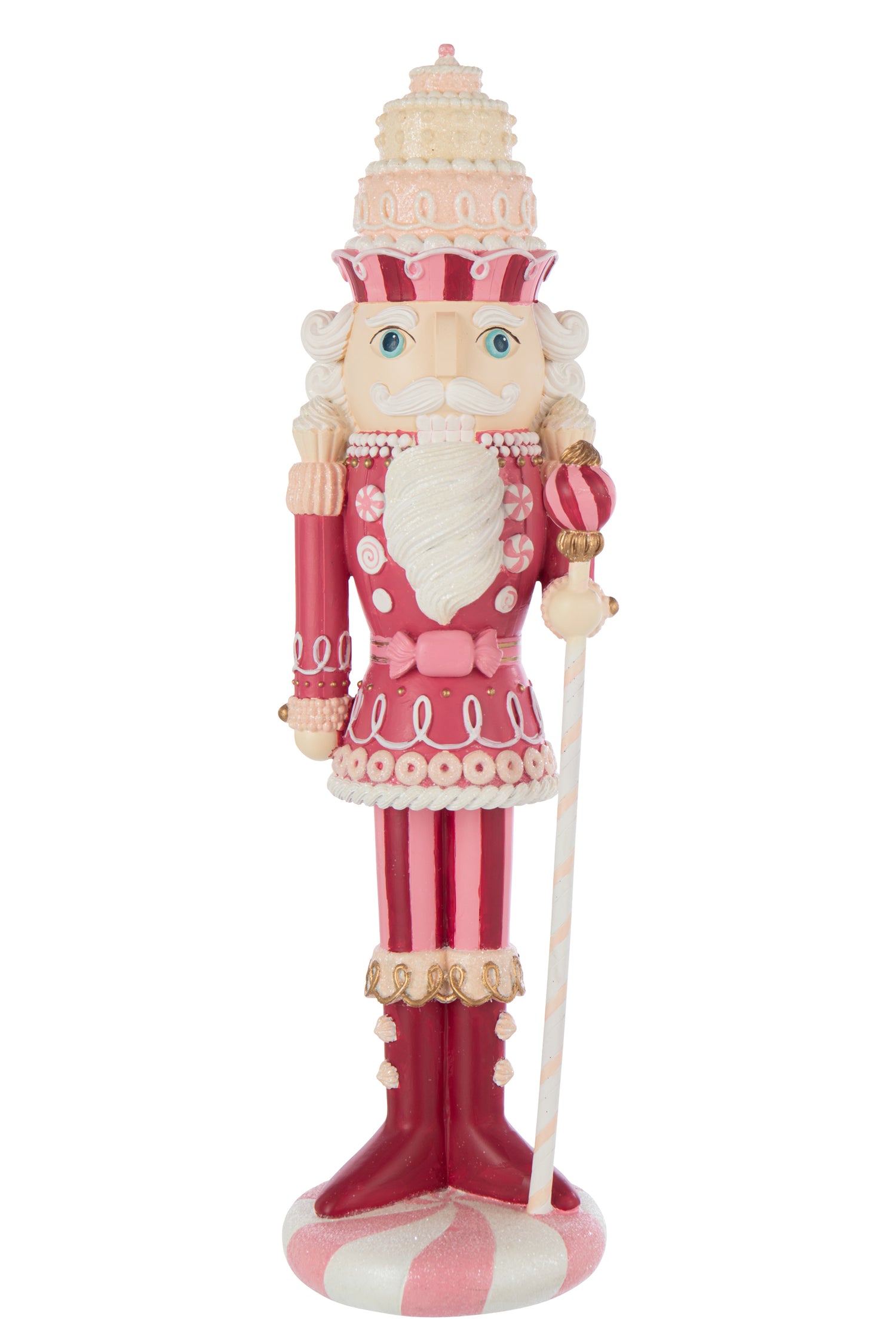 J-Line figuur Notenkraker Snoep - polyresin - wit|roze - lar
