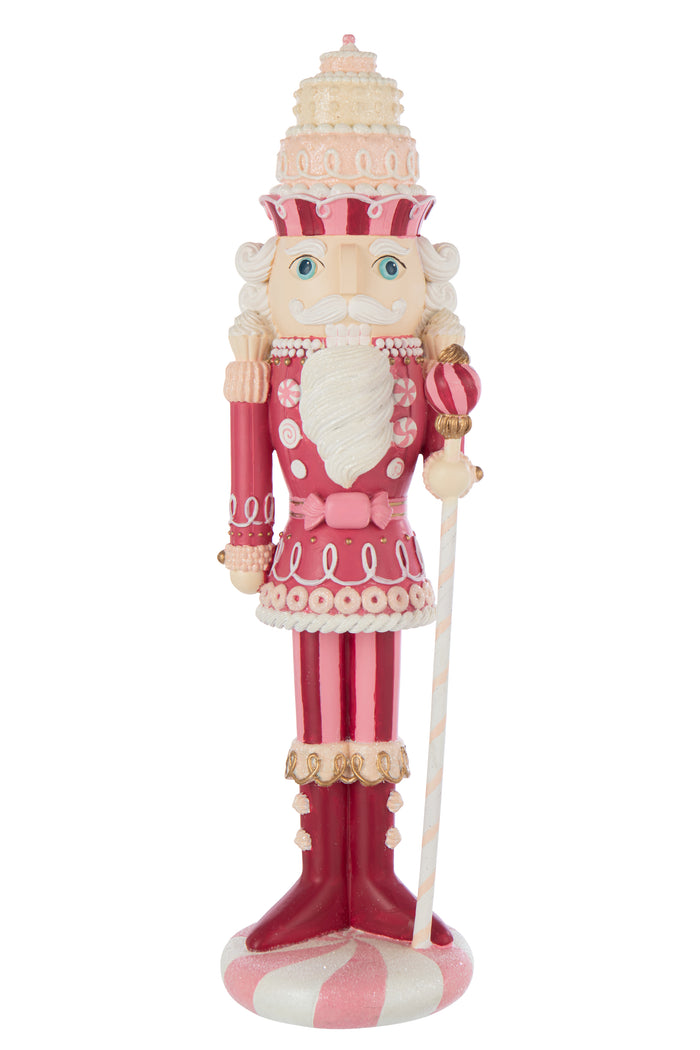 J-Line figuur Notenkraker Snoep - polyresin - wit|roze - lar