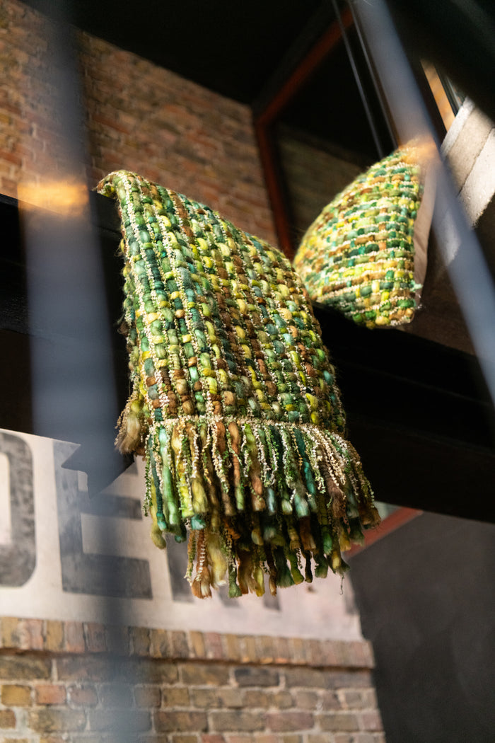 J-Line deken Gebreeën - textiel - groen