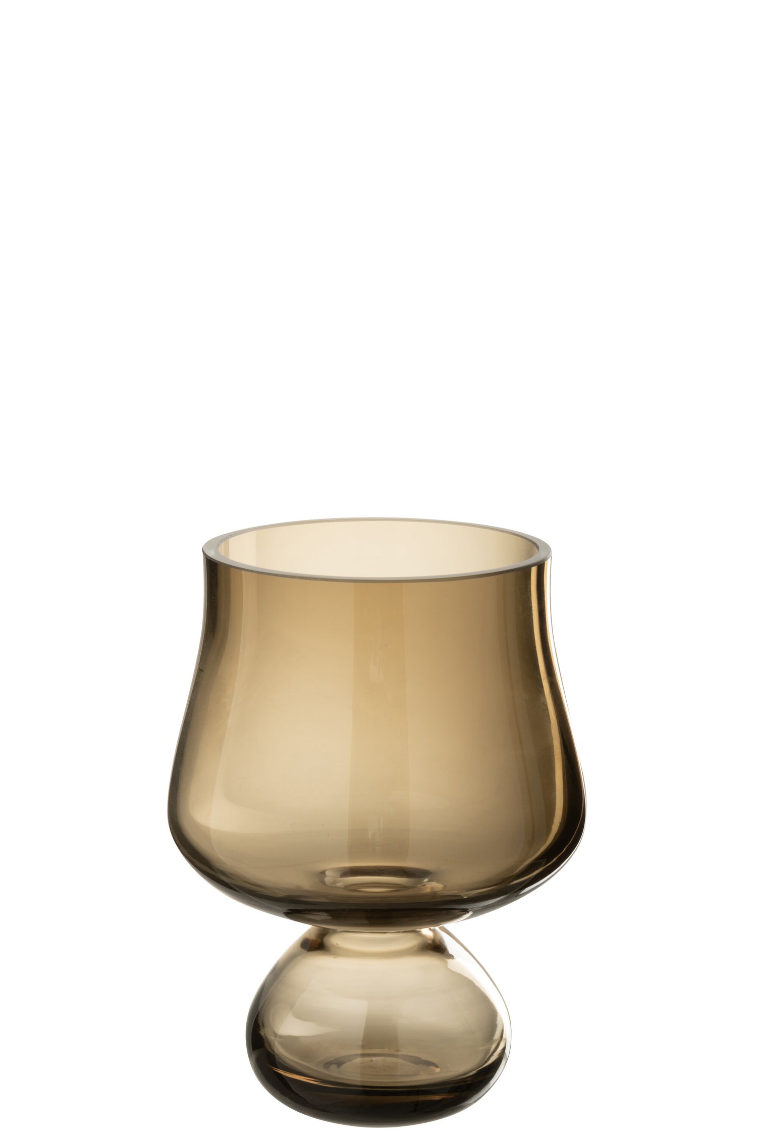 J-Line vaas Beker Laag - glas - grijs